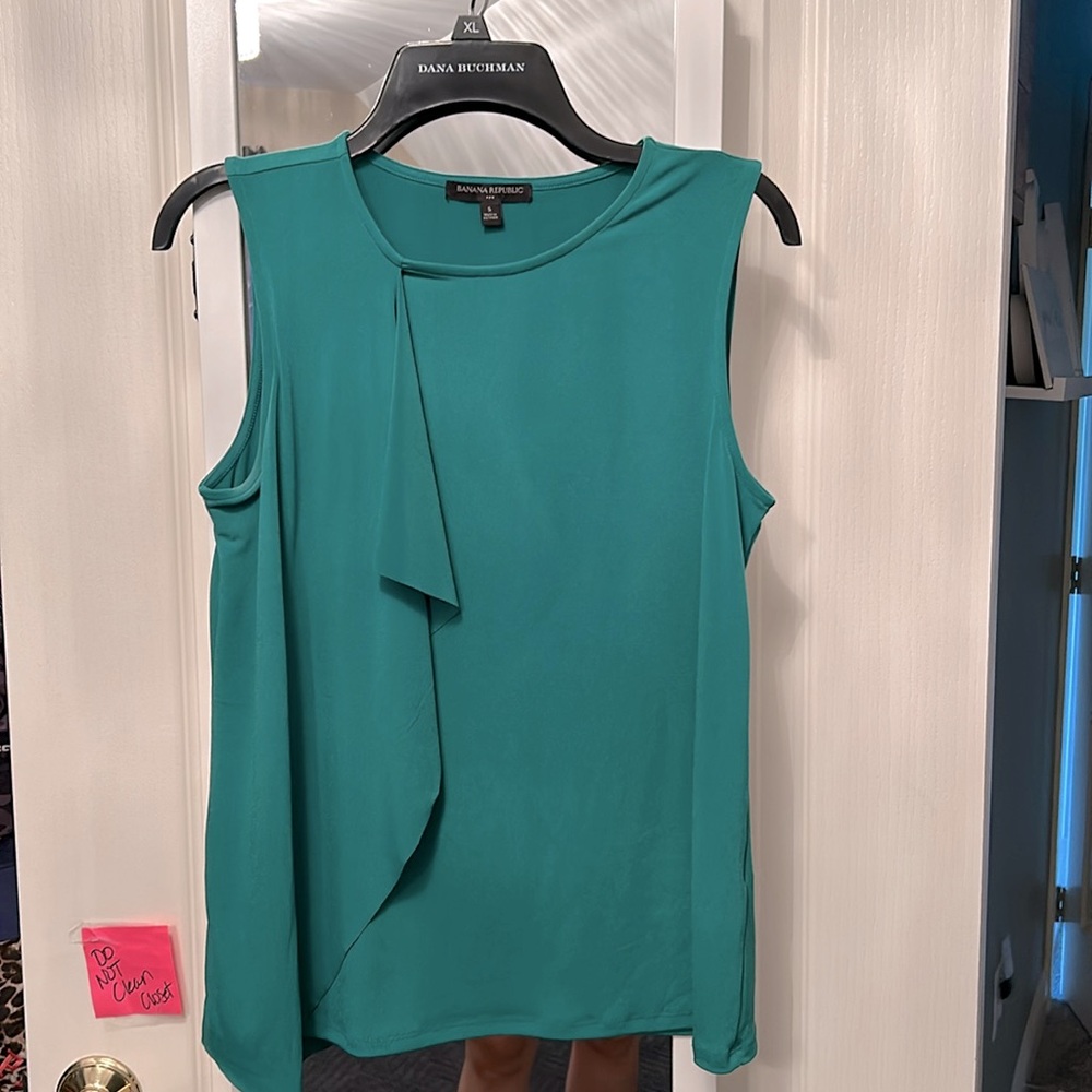 Banana Republic Sleeveless Knit Top Teal Green